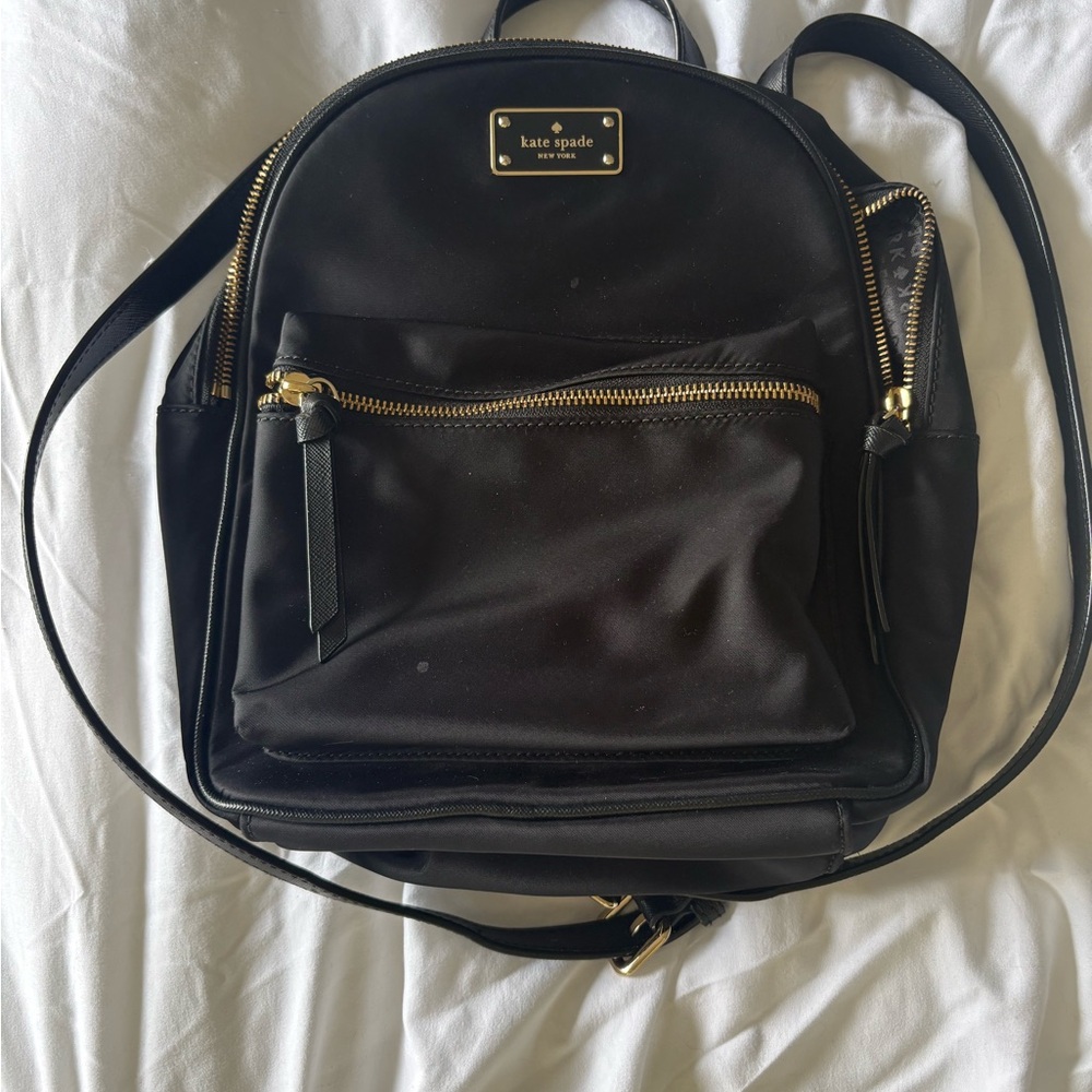 kate spade black interior nylon crossbody with gold hardware